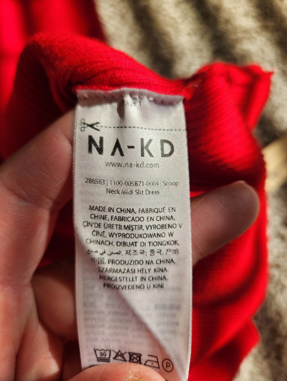 NA-KD Scoop Neck Midi Slit Dress Size XS - Picture 8 of 10